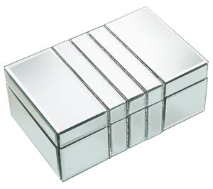 Jewelry box Alexandra House Living Grey Crystal Mirror 22 x 9 x 14 cm