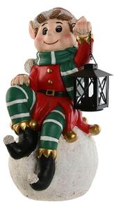 Christmas bauble Home ESPRIT White Black Red Green Elf 26 x 26 x 42 cm