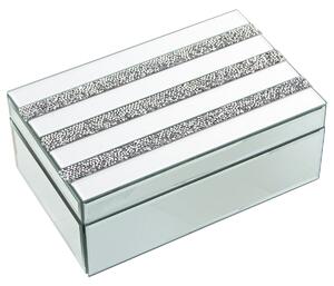 Jewelry box Alexandra House Living Grey Crystal Mirror 22 x 9 x 14 cm