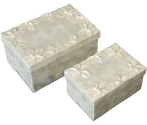 Set of decorative boxes Alexandra House Living Mother of pearl 2 Pieces