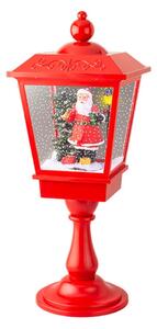 LED Lantern Lumineo Red Father Christmas Music Movement