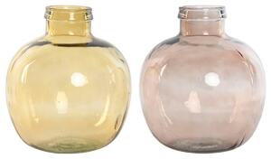 Vase Home ESPRIT Brown Mustard Crystal 32 x 32 x 36,5 cm (2 Units)