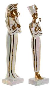 Decorative Figure Home ESPRIT White Golden Resin Oriental Egyptian Man 10 x 9 x 52 cm (2 Units)