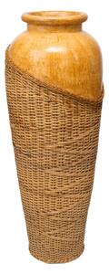 Vase Romimex Brown Rattan Terracotta 30 x 100 x 30 cm