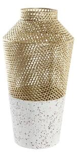 Vase DKD Home Decor Grey Golden Metal Modern 25 x 25 x 48 cm