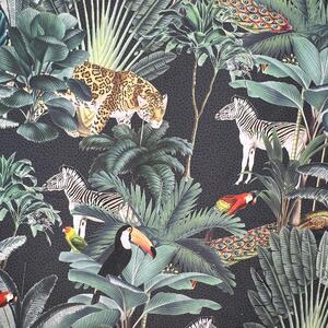 Royal Palm Outdoor UV Water Resistant Printed Fabric Charcoal