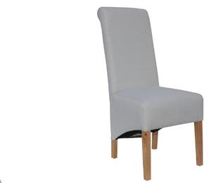 Dentok 2x Natural Scroll Back Fabric Chair