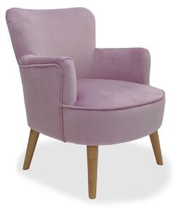 Moira Contemporary Pink Faux Velvet Accent Armchair | Roseland