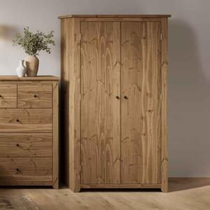 Havanan Wooden Wardrobe With 2 Doors - Natural Pine