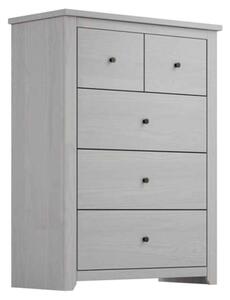 Havanan Wooden Chest Of 5 Drawers - Grey