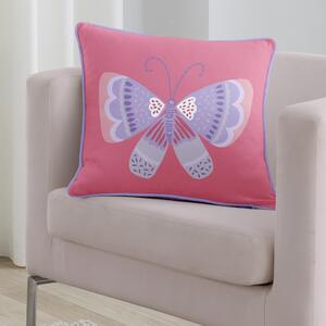 Butterfly Square Cushion Pink