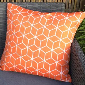 Set of 2 Geometric Scatter Outdoor Cushions Orange