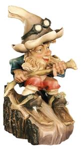 Skier dwarf wooden decoration