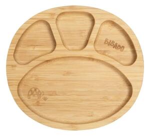 Bibado Natural Bamboo Suction Divider Plate - Fawn