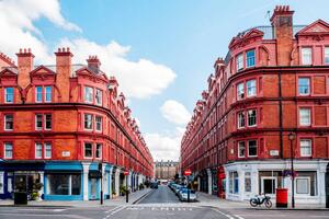 Photography Red townhouses in Marylebone, London, UK, © Marco Bottigelli