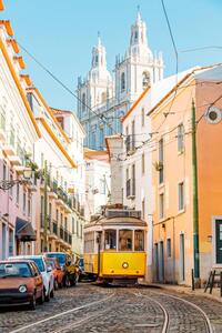 Photography Yellow tram on the narrow street, Alexander Spatari