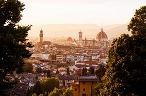 Photography Elevated view over the city of Florence at sunset, Gary Yeowell