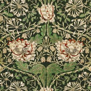 William Morris Honey Suckle Printed Cotton Fabric Green