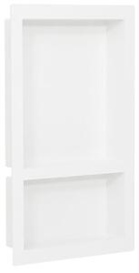 Shower Niche with 2 Compartments High Gloss White 41x69x9 cm