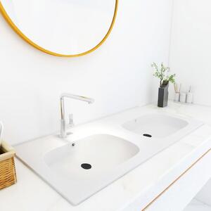 Built-in Double Wash Basin 1205x460x145 mm SMC White