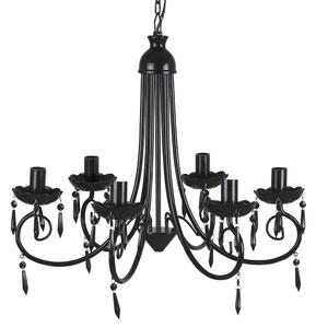 Pendant Ceiling Lamp Elegant Chandelier Black 6 Bulb Sockets