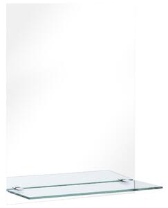 Wall Mirror with Shelf 30x50 cm Tempered Glass