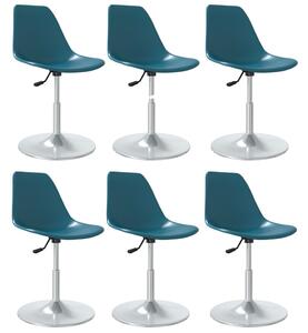 Swivel Dining Chairs 6 pcs Turquoise PP