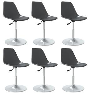 Swivel Dining Chairs 6 pcs Grey PP