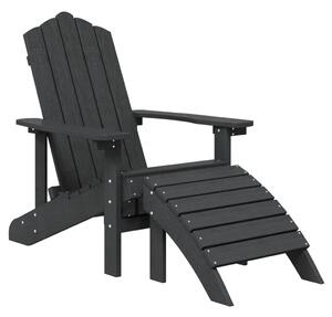 Garden Adirondack Chair with Footstool HDPE Anthracite