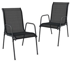 Garden Chairs 2 pcs Steel and Textilene Black