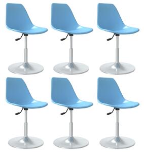 Swivel Dining Chairs 6 pcs Blue PP