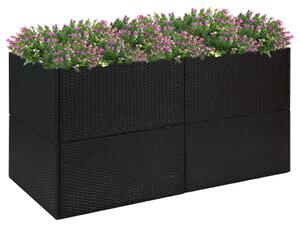 Garden Planter Black 157x80x80 cm Poly Rattan