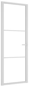 Interior Door 76x201.5 cm White ESG Glass and Aluminium