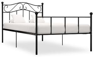 284523 Bed Frame without Mattress Black Metal 90x200 cm