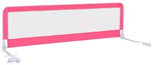 Costway Universal Folding Bed Rail with Safety Strap-Pink