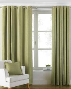 Paoletti Atlantic Lined Ready Made Eyelet Curtains Green