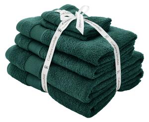 Catherine Lansfield Anti Bacterial Six Towel Bale Towels Forest Green