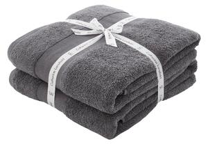 Catherine Lansfield Anti Bacterial Two Bath Sheet Towels Charcoal