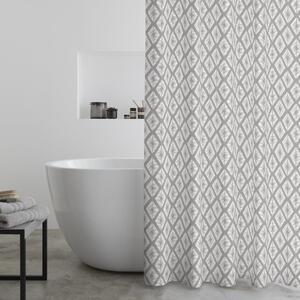 Catherine Lansfield Aztec Diamond Shower Curtain Silver
