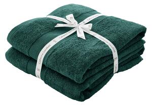 Catherine Lansfield Anti Bacterial Two Bath Sheet Towels Forest Green