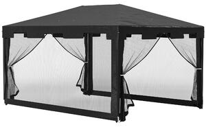 Outsunny Waterproof 4 x 3 m Party Tent Wedding Gazebo Outdoor Waterproof PE Canopy Shade with Panel Aosom UK