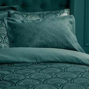 Catherine Lansfield Art Deco Pearl Pair Pillow Protectors Teal