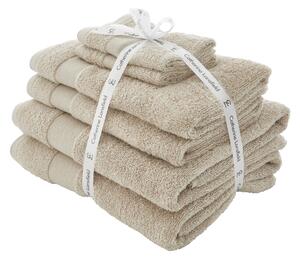 Catherine Lansfield Anti Bacterial Six Towel Bale Towels Natural