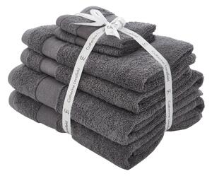 Catherine Lansfield Anti Bacterial Six Towel Bale Towels Charcoal