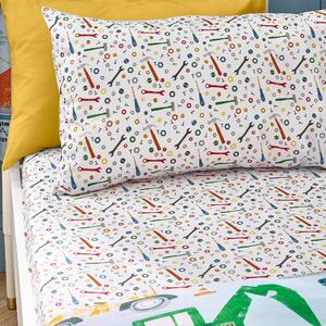 Catherine Lansfield Digger Dreams Bed Linen Fitted Sheet Blue