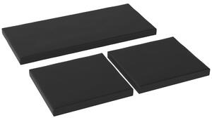 Outsunny Outdoor Seat Cushion Pads for Rattan Furniture, 3 PCs Garden Furniture Cushions, Black