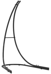 Outsunny Hammock Chair Stand Only, Hanging Chair Stand with Extra Large Base for Indoor Outdoor, 150 KG Capacity, Black Aosom UK