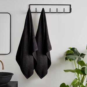 Catherine Lansfield Quick Dry Two Bath Sheet Towels Black