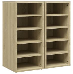 Shoe Cabinets 2 pcs Sonoma Oak 31.5x35x70 cm Engineered Wood