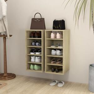 Shoe Cabinets 2 pcs Sonoma Oak 31.5x35x70 cm Engineered Wood